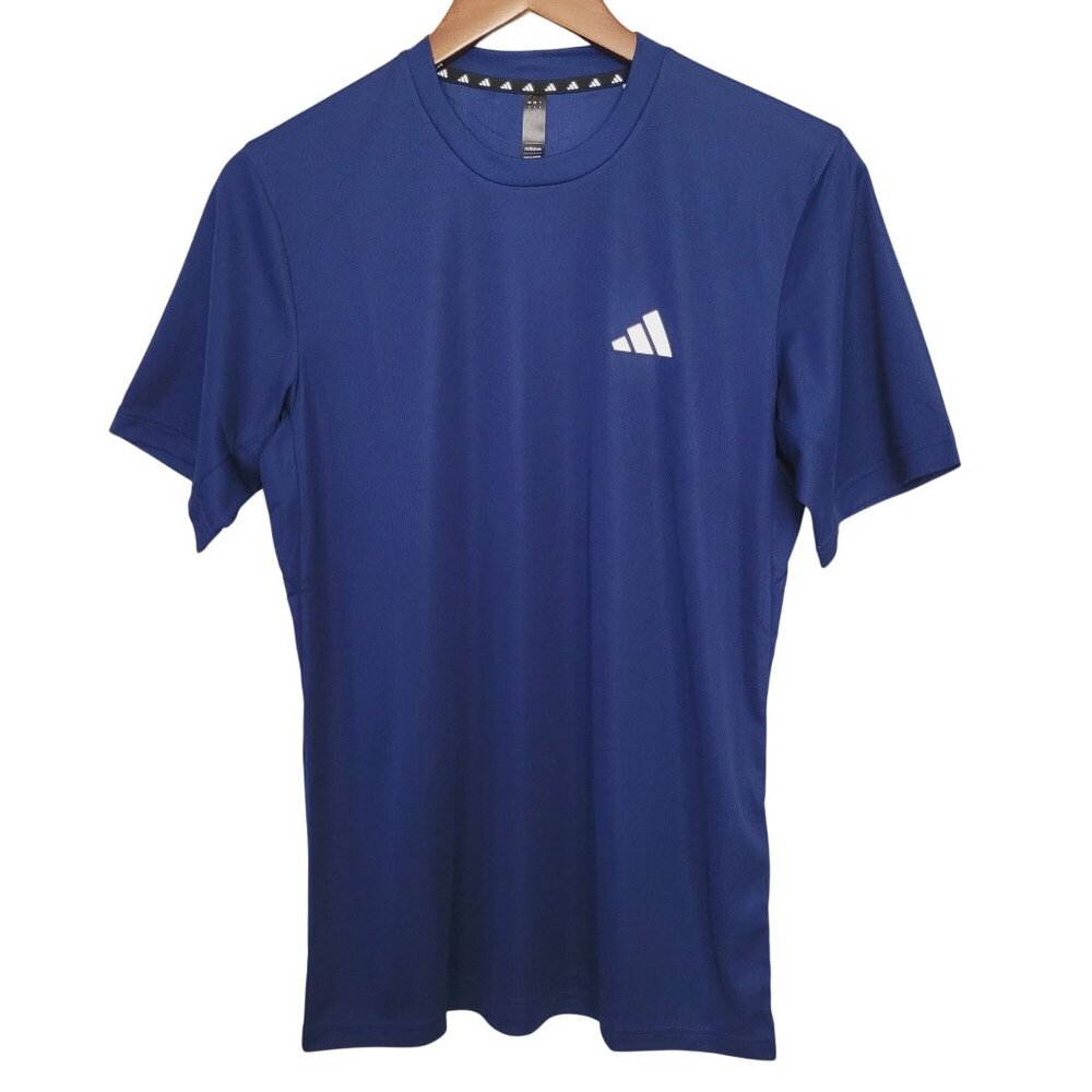 Adidas Aeroready Designed for Movement Tee Mens Size S Blue Short Sleeve NWT - Picture 1 of 8